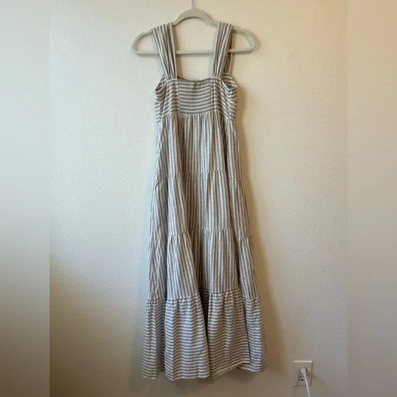 Madewell Black and White Ruffled Tiered Maxi Sundress - Picture 4 of 7